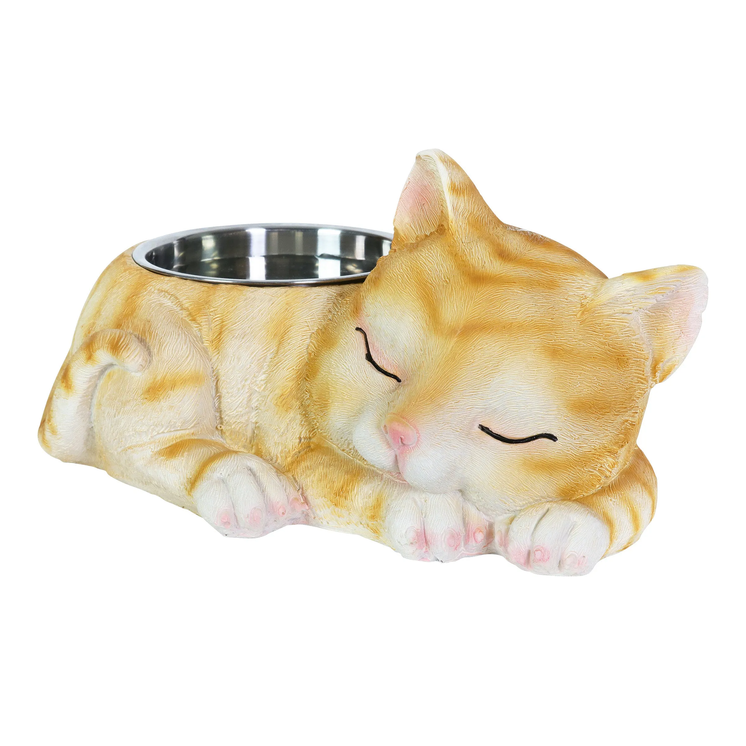 Cat Bowl with Stainless Bowl Insert, 12 by 6 Inches