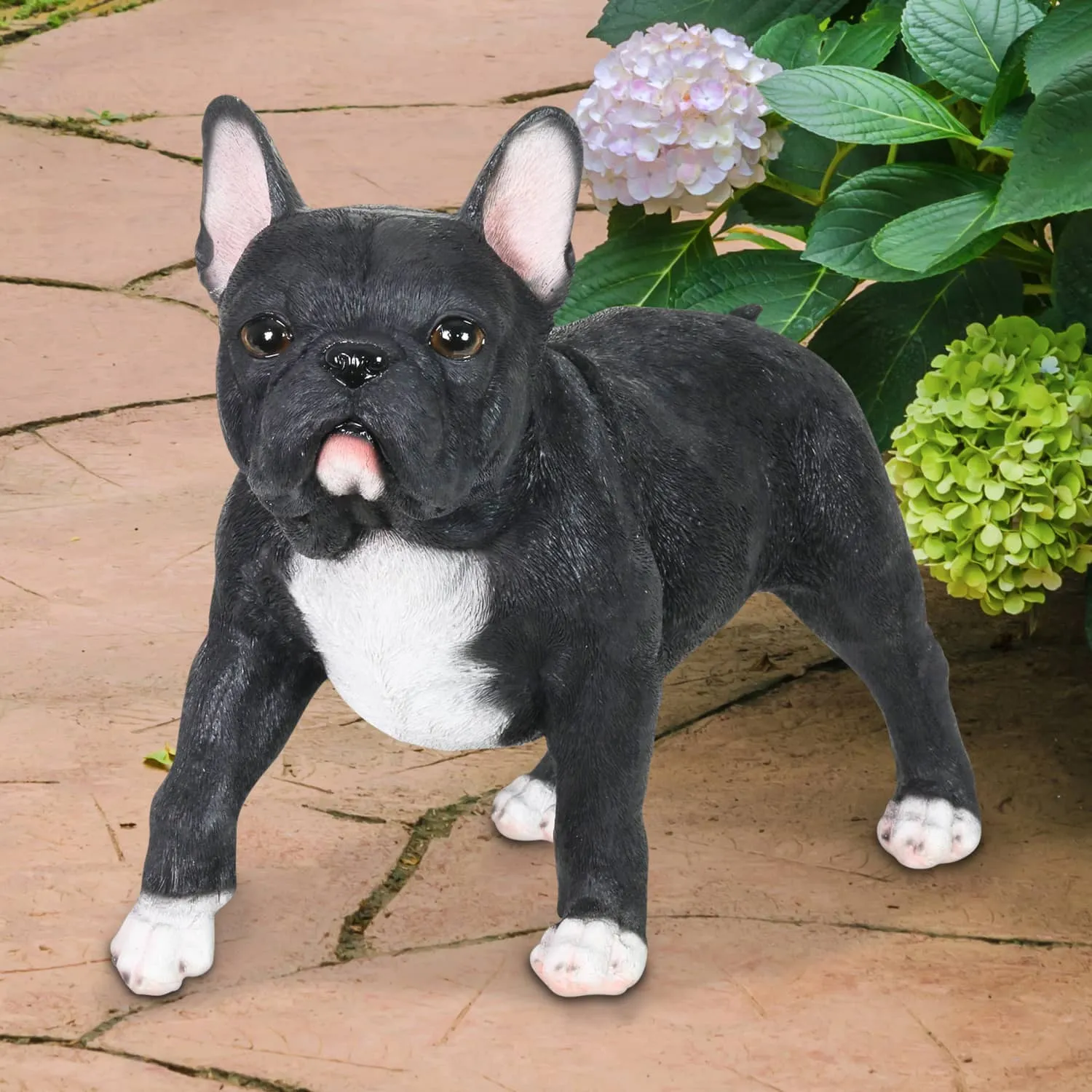 Hand Painted Black French Bulldog Statuary, 12 Inch