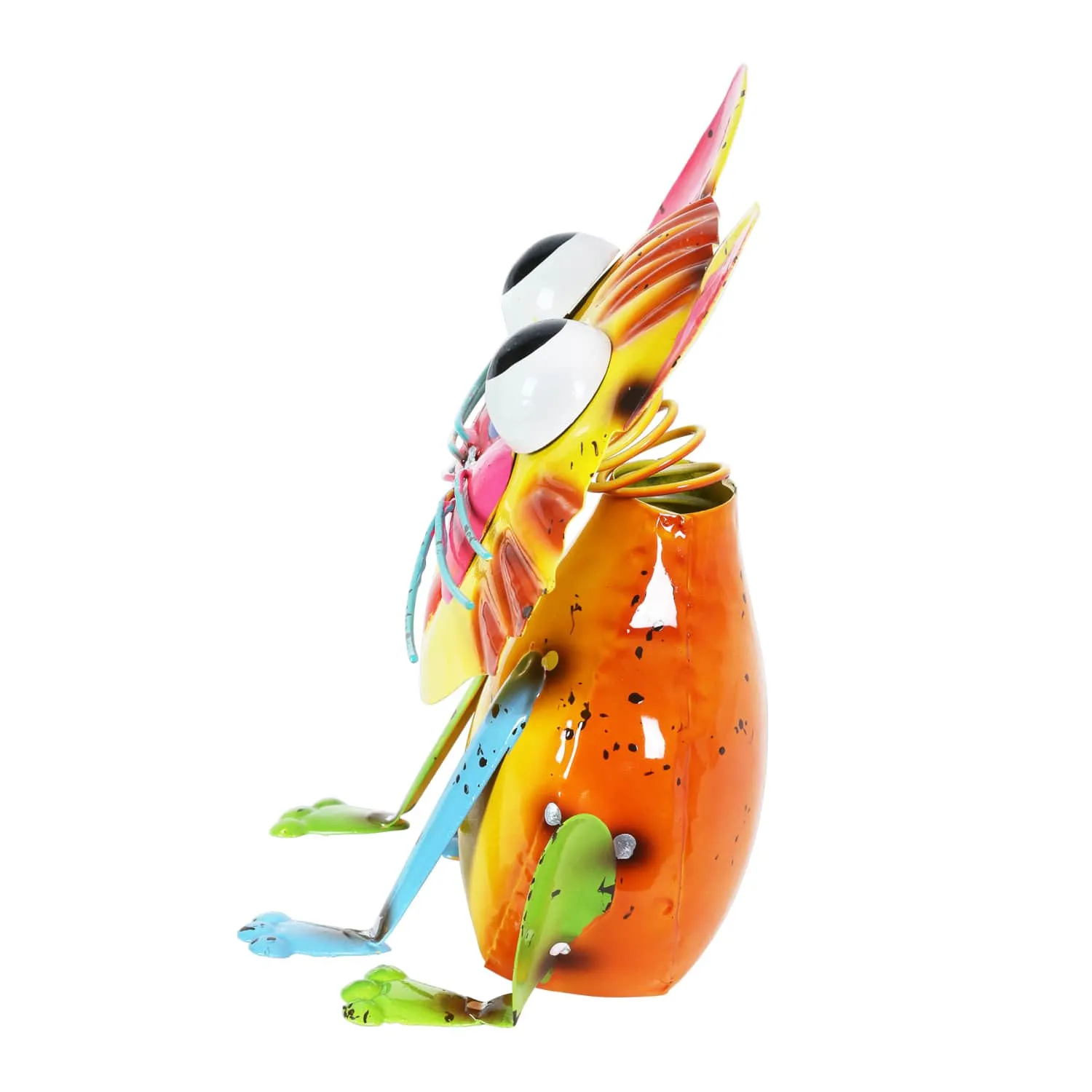 Hand Painted Bright Metal Cat Statuary, 8 Inch