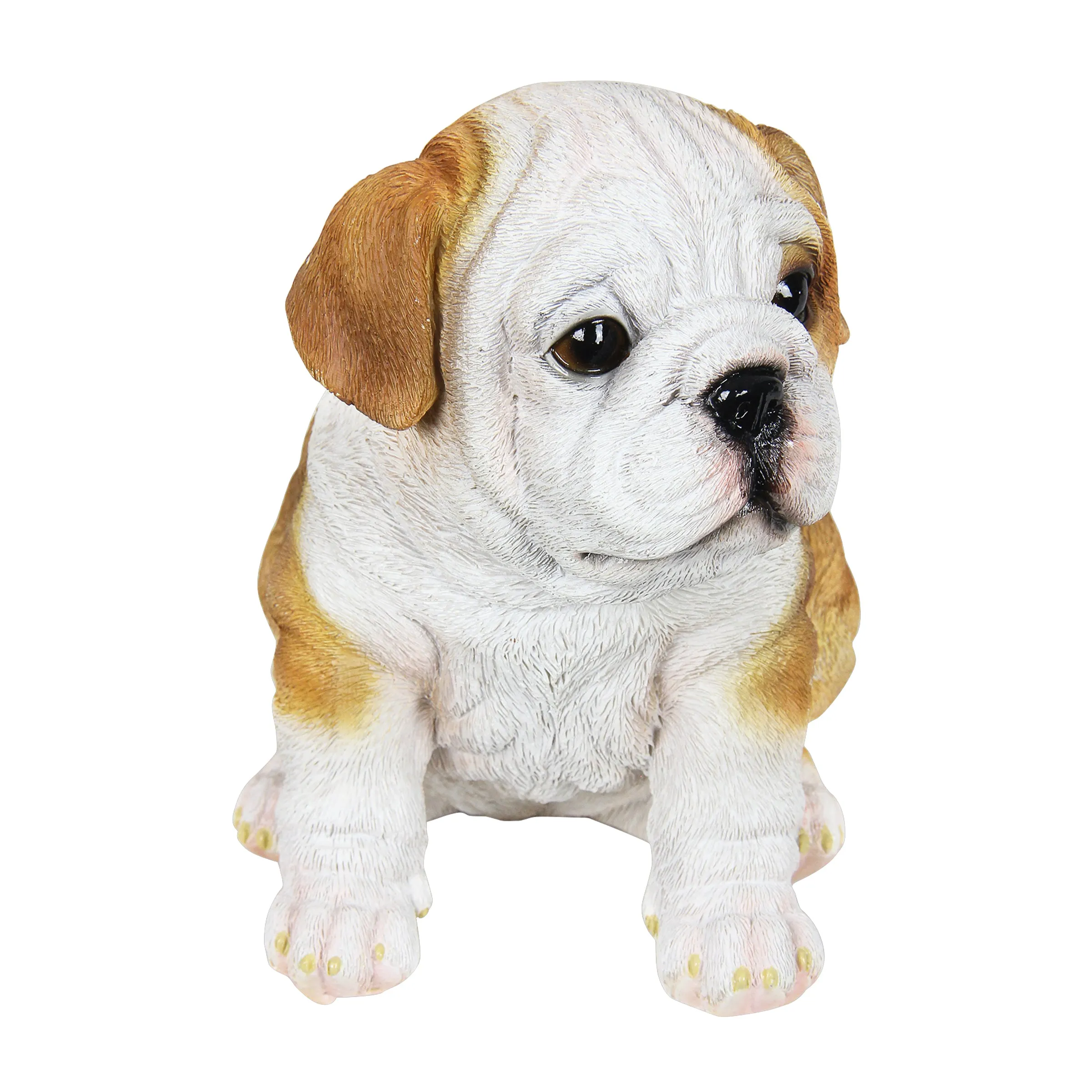 Hand Painted English Bulldog Puppy Statuary, 6 Inch