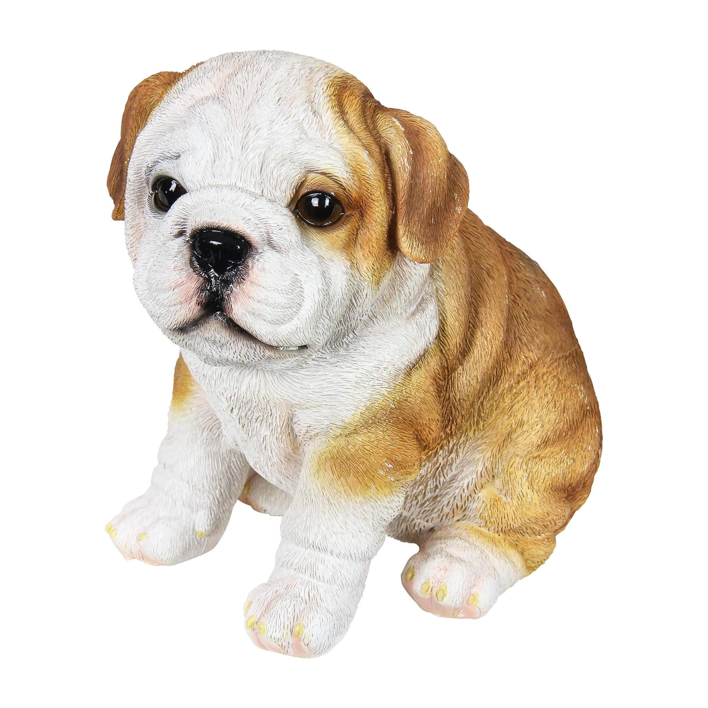 Hand Painted English Bulldog Puppy Statuary, 6 Inch