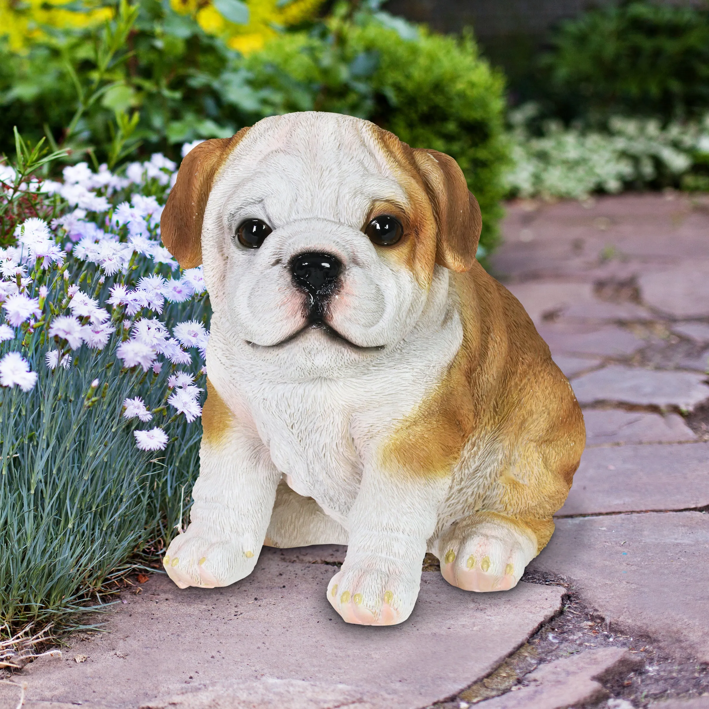 Hand Painted English Bulldog Puppy Statuary, 6 Inch