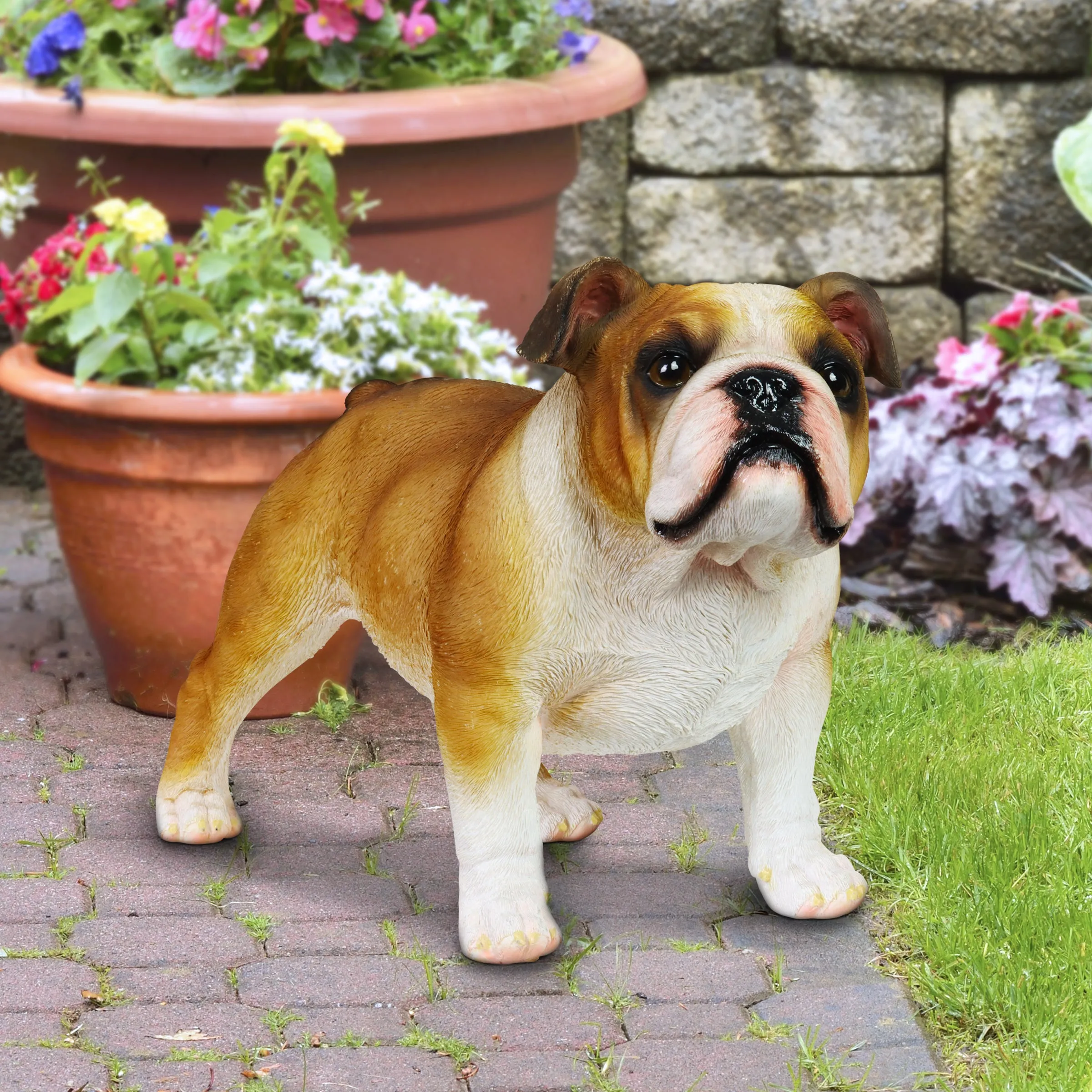 Hand Painted English Bulldog Statuary, 9.5 Inch