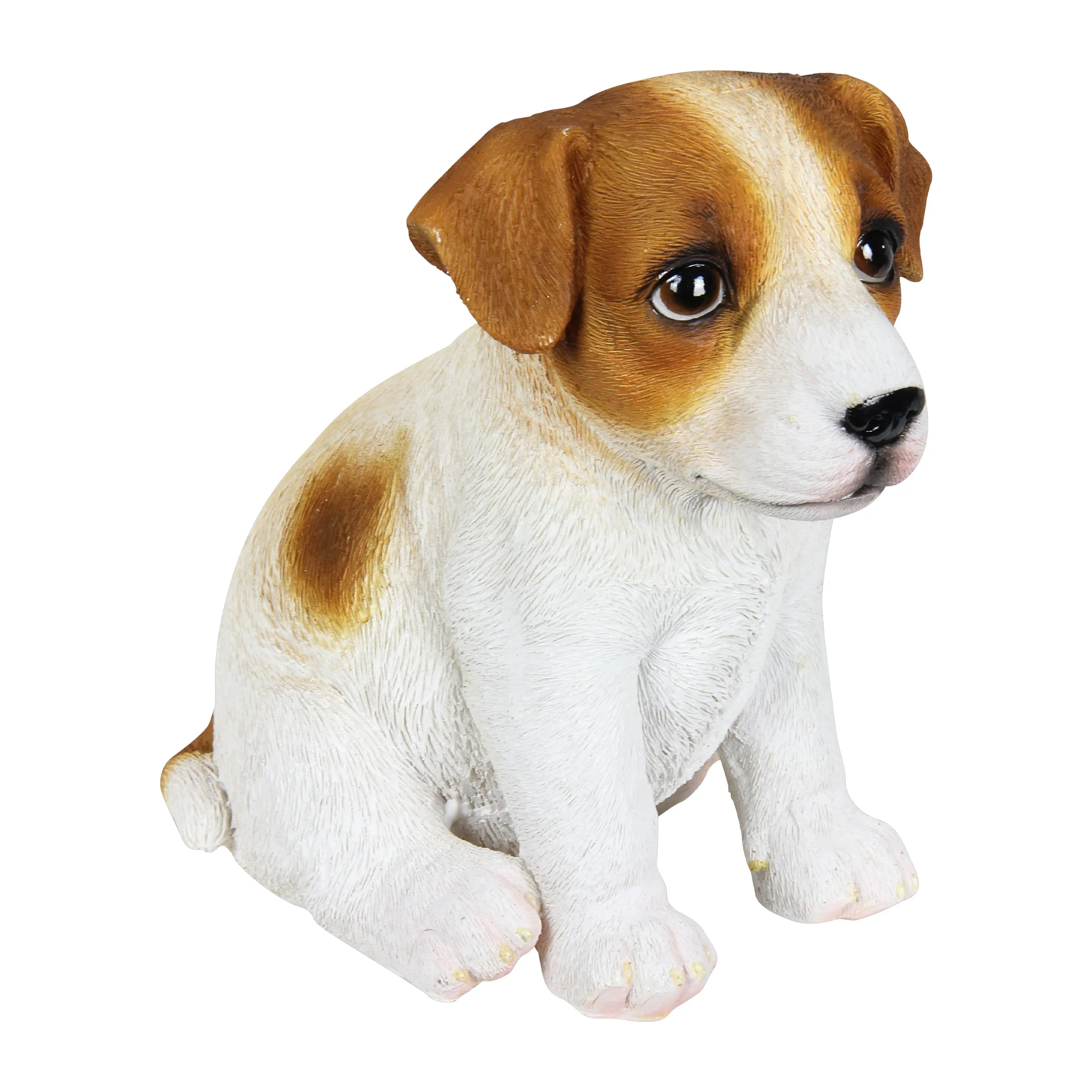 Hand Painted Jack Russell Puppy Statuary, 6.5 Inch