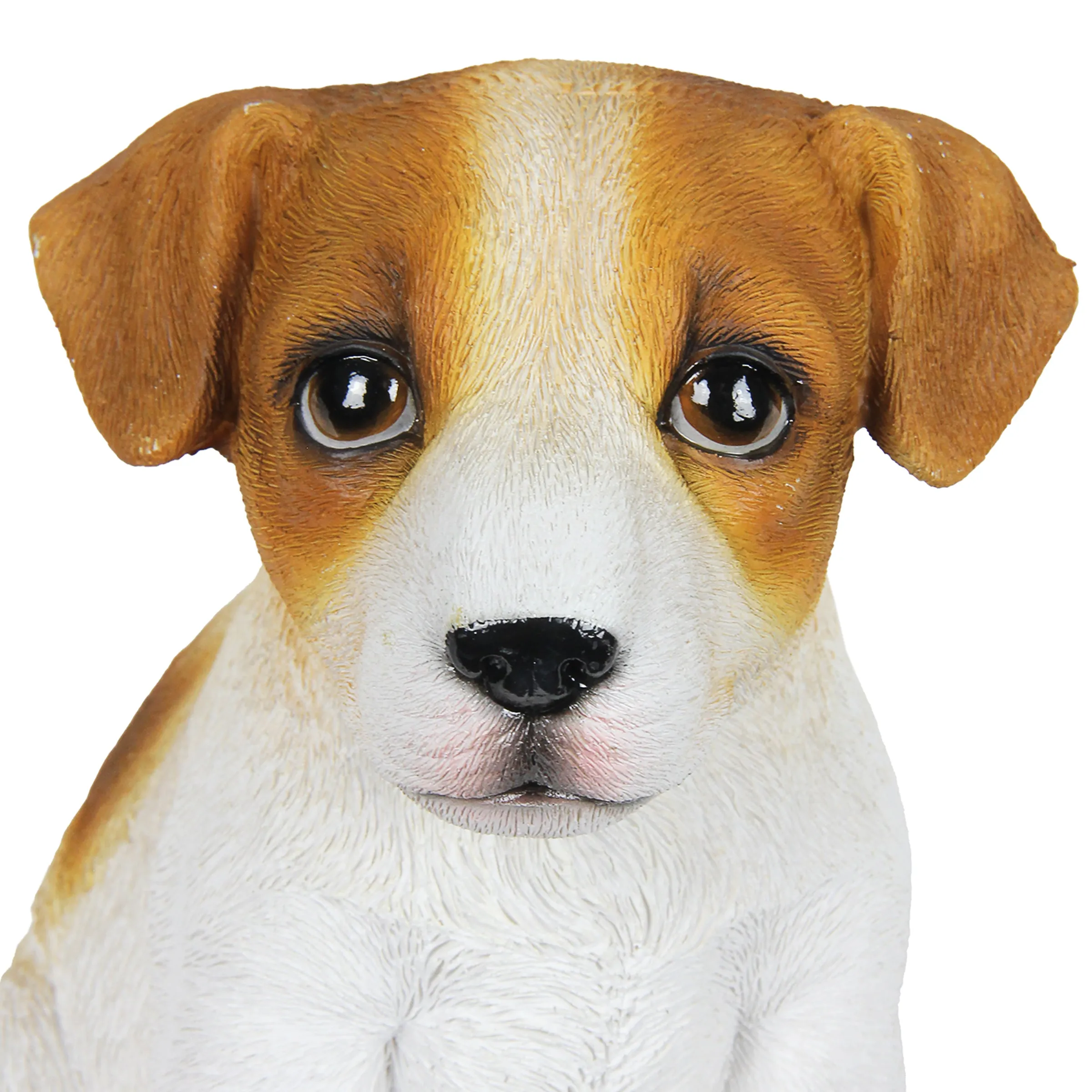 Hand Painted Jack Russell Puppy Statuary, 6.5 Inch