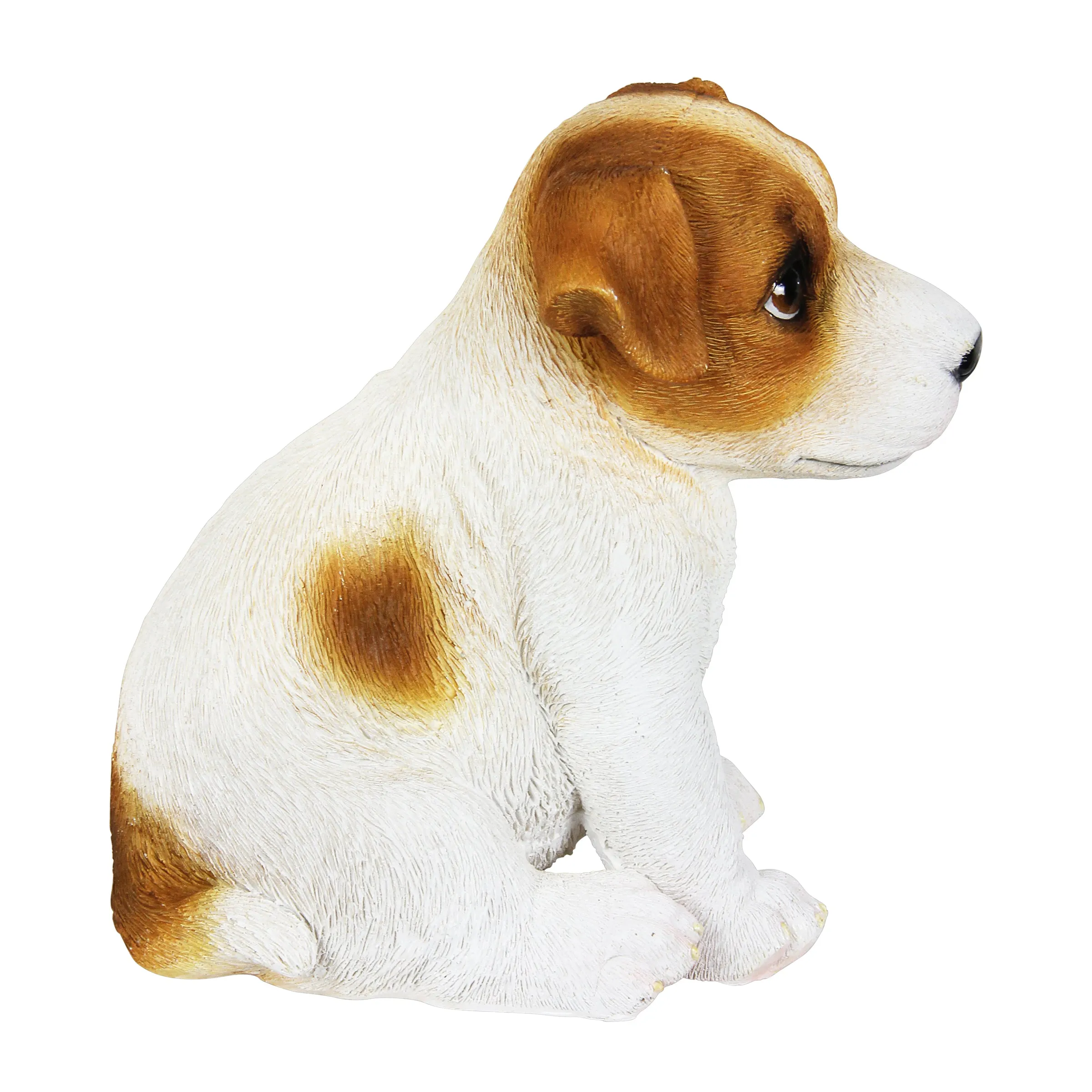 Hand Painted Jack Russell Puppy Statuary, 6.5 Inch