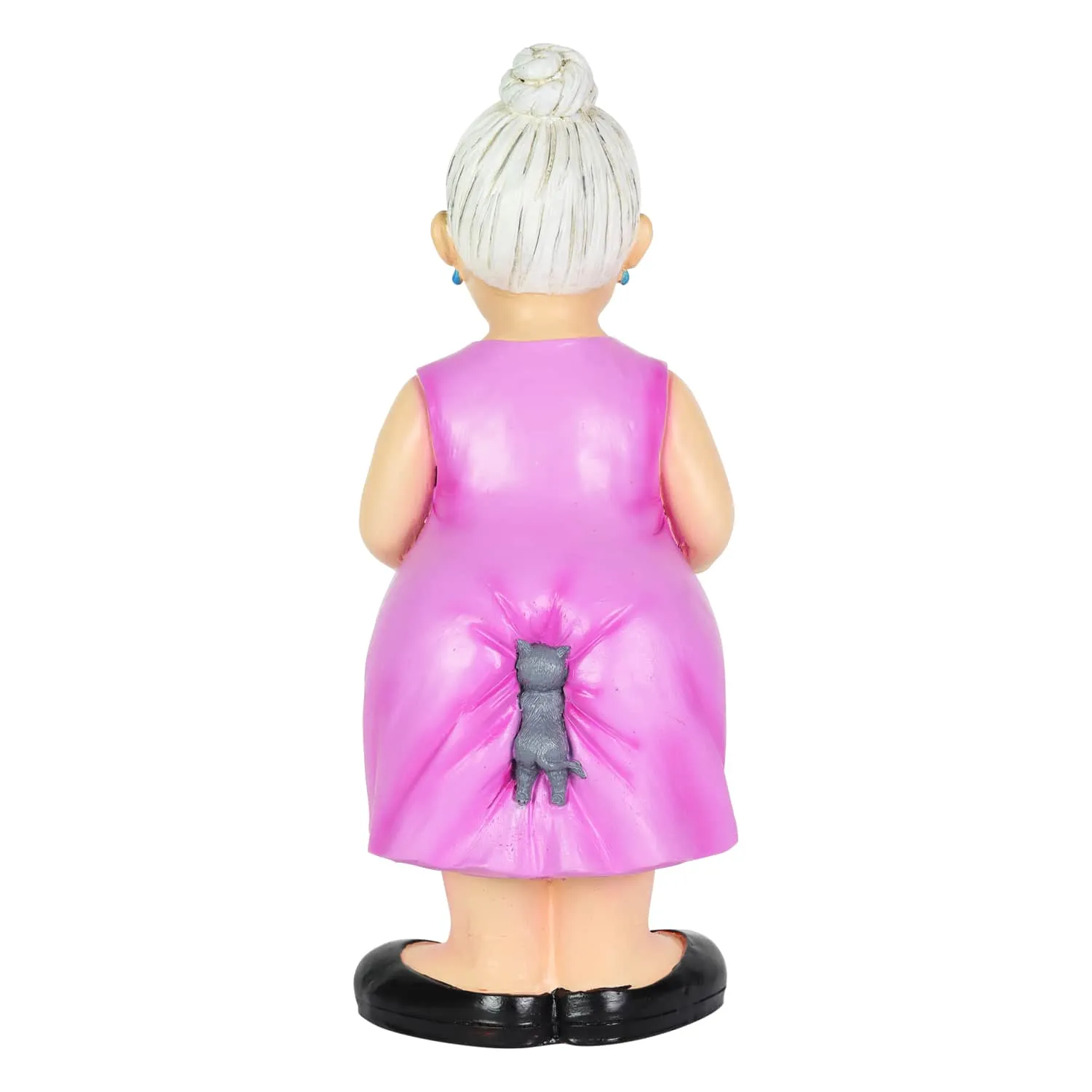 Old Lady Garden Statue with "Have You Seen My Kitten" Sign, 6 by 13.5 Inches