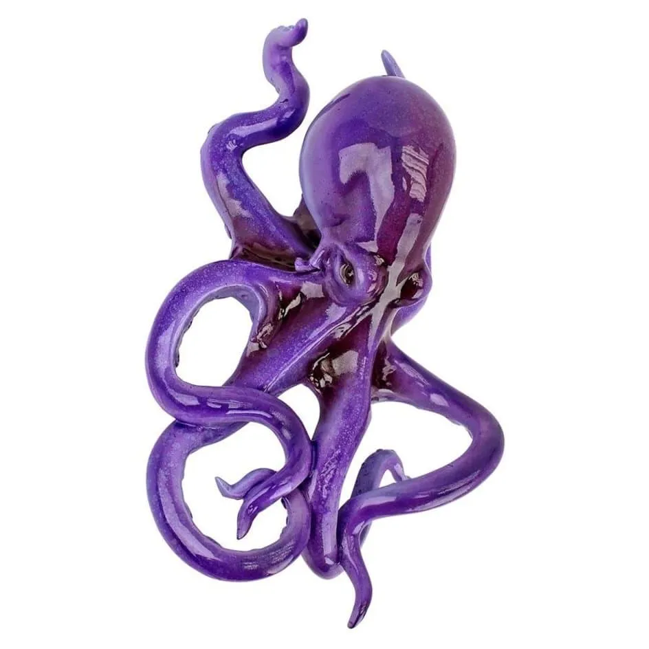 Purple Octopus of the Coral Reef Steampunk Garden Wall Sculpture