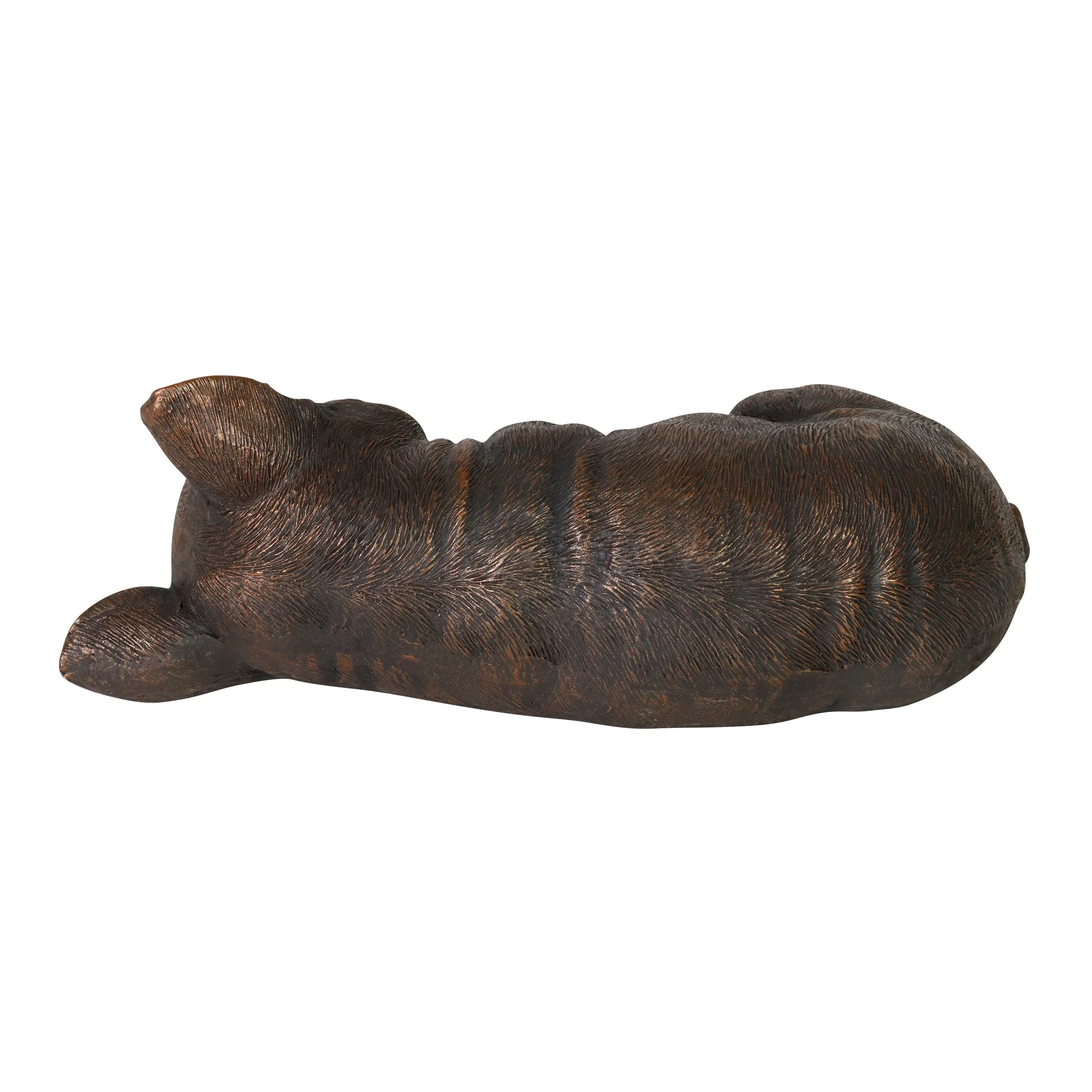 Sleeping French Bulldog Garden Statue in Bronze Look, 21 by 7 Inches