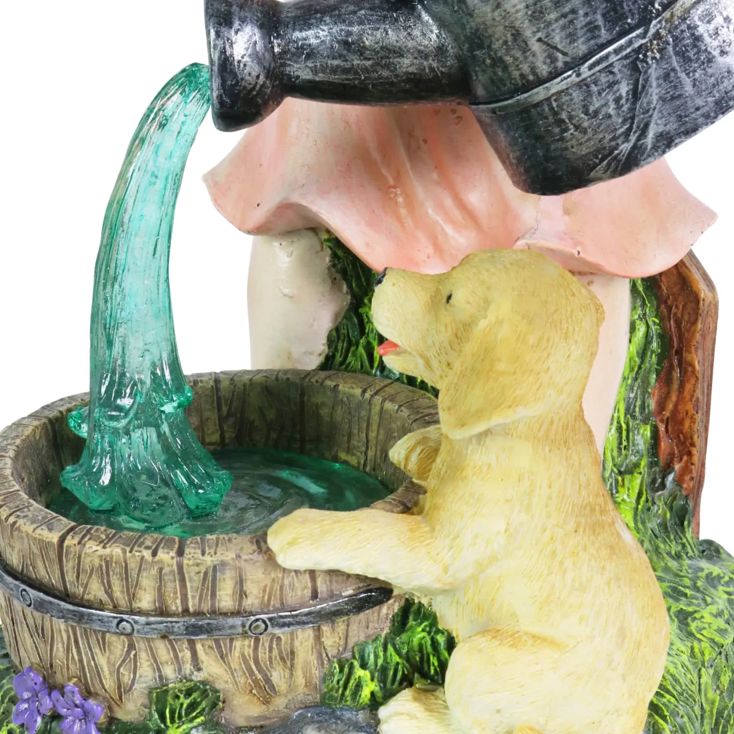 Solar Girl Pouring Water Garden Statue, 12 Inch