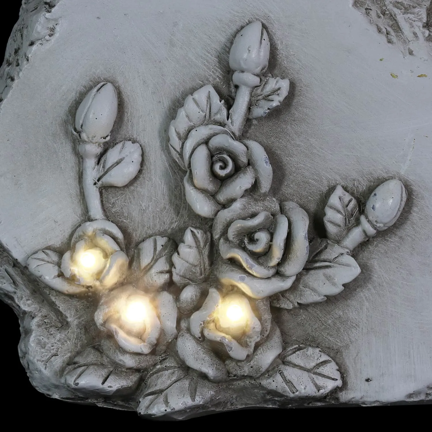 Solar Memorial Rock with Angel, 6 Inch