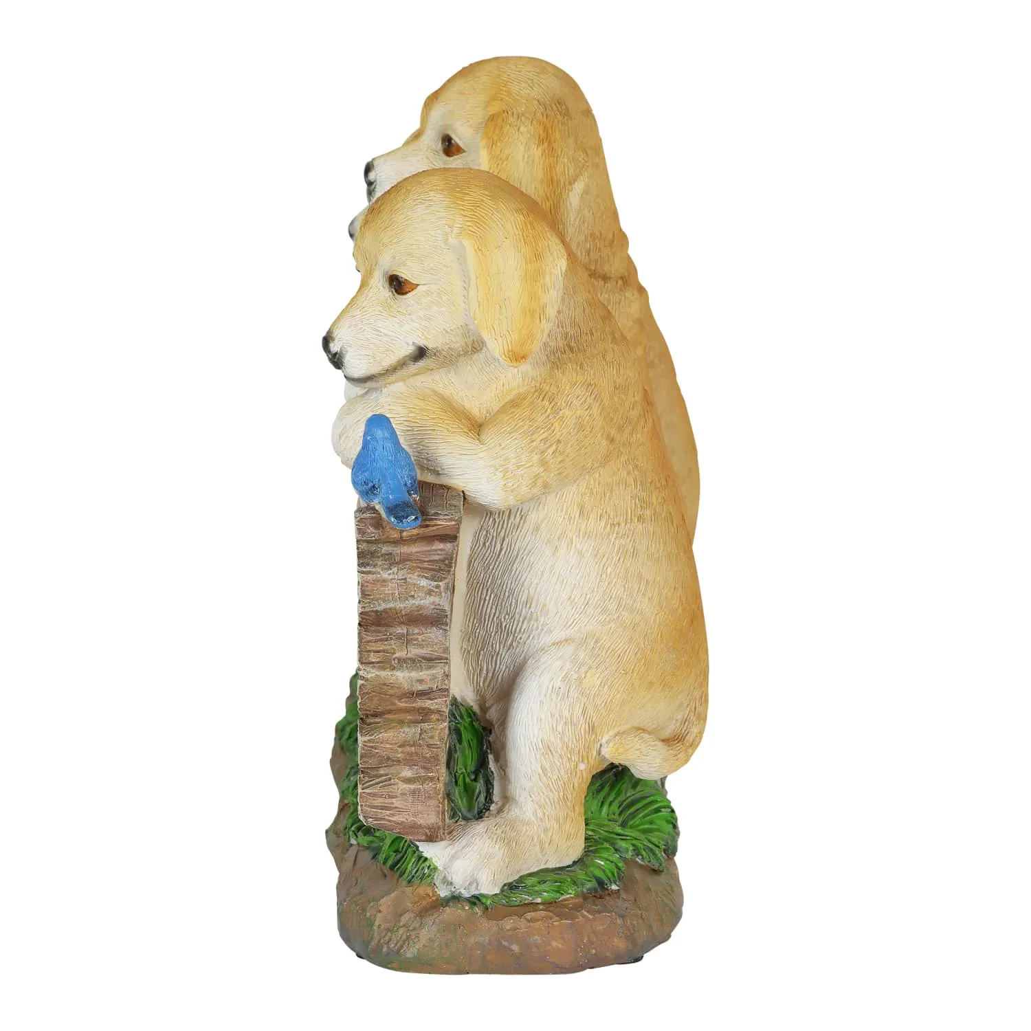 Solar Three Labradors Welcome Sign Garden Statuary, 8.5 Inches tall